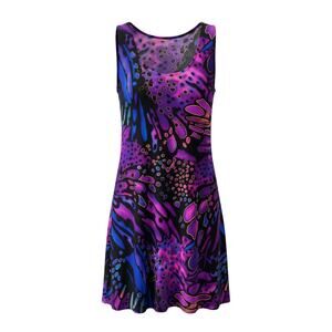 Jostar Women's M Y2K Whimsigoth Artsy Grunge Edgy Abstract Sleeveless Tank Dress